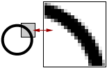 fig. 2, 5x5 cm cirkel med mange pixels