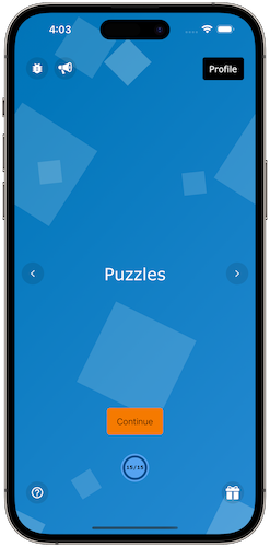 Mobile application with many puzzles